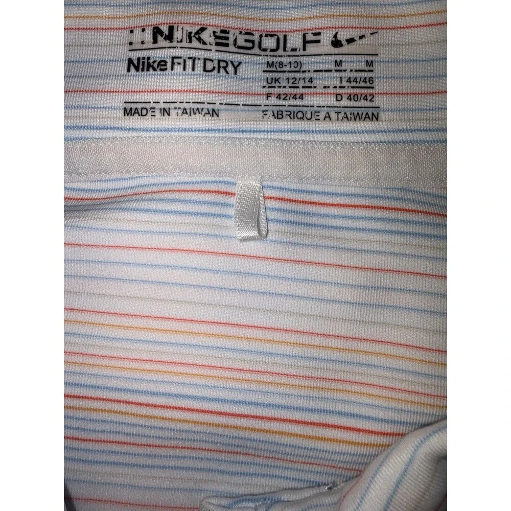 Nike Golf Fit Dry Women’s Striped 1/4 Zip Short Sleeve Golf Polo Size M